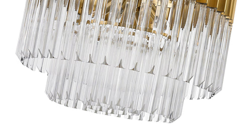 Kuna Brass/Clear Pendant Round 8 Light 60cm